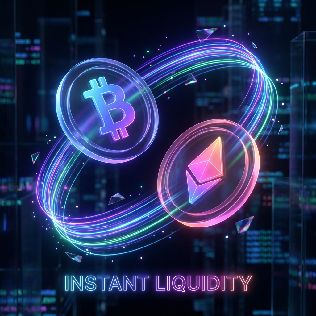 Crypto Swap Interface 3D Render